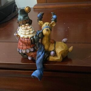 Santa & Reindeer stockings holder for mantle